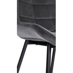 Tabouret de bar Weston en velours gris foncé
