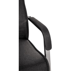 Chaise visiteur Hobart en tissu noir