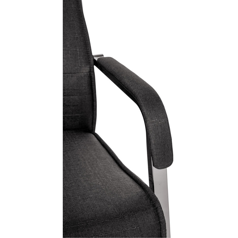 Chaise visiteur Hobart en tissu noir