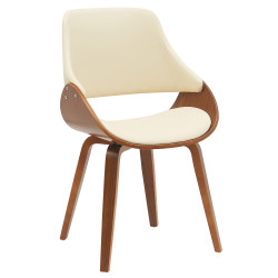 Chaise de salle à manger Vangale simili cuir noix/crème