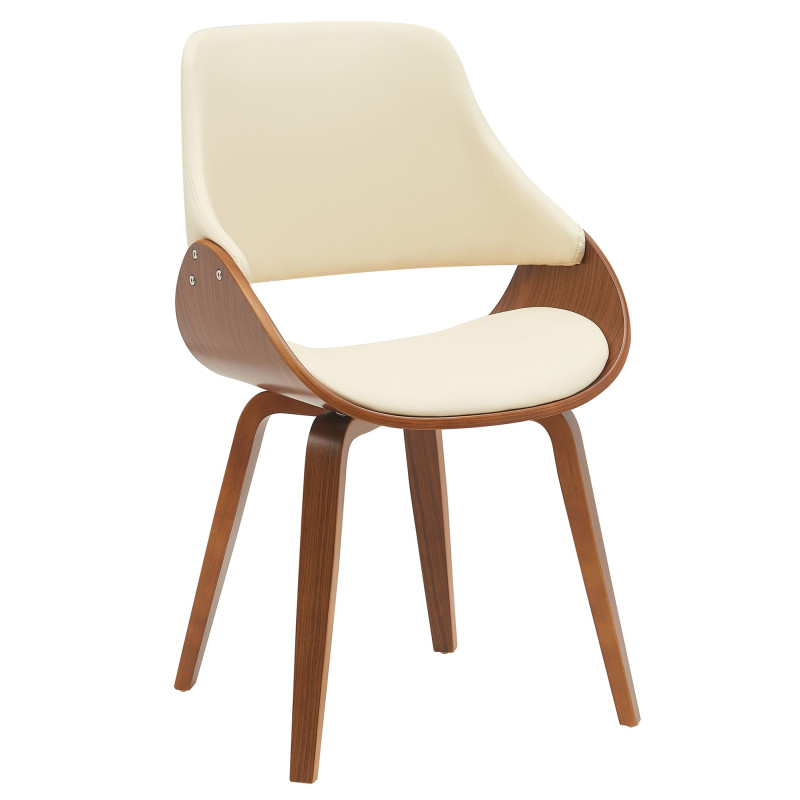 Chaise de salle à manger Vangale simili cuir noix/crème