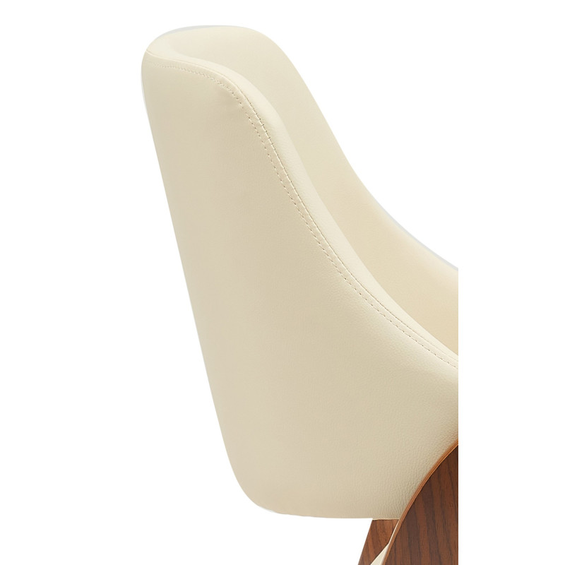 Chaise de salle à manger Vangale simili cuir noix/crème