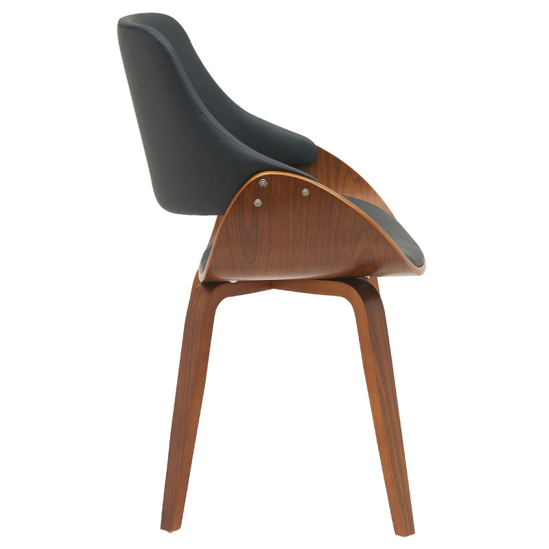 Chaise de salle à manger Vangale simili cuir noyer/noir