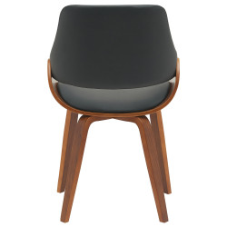 Chaise de salle à manger Vangale simili cuir noyer/noir