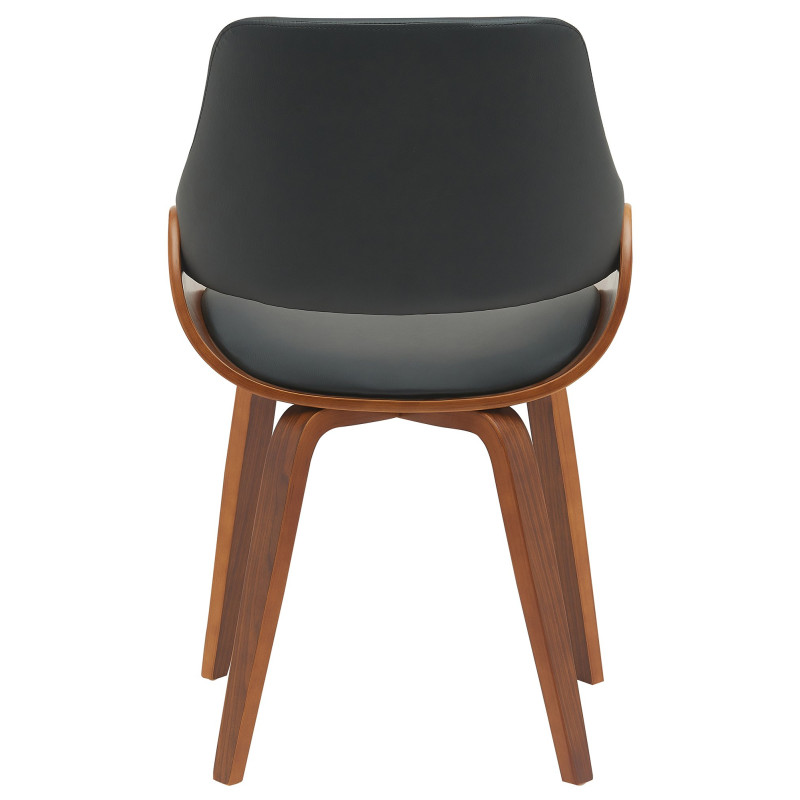 Chaise de salle à manger Vangale simili cuir noyer/noir