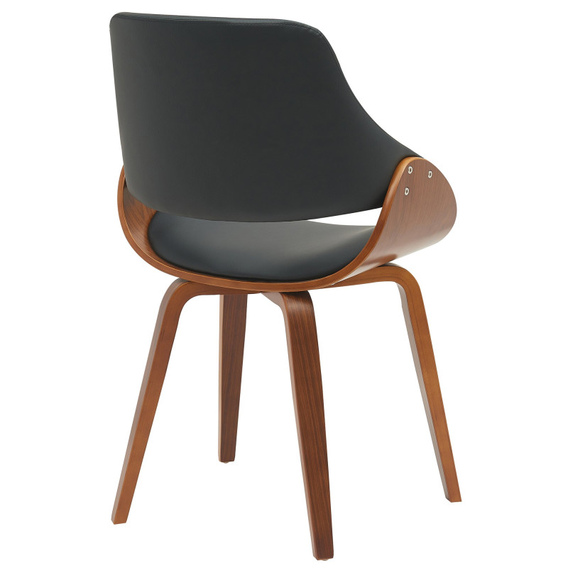 Chaise de salle à manger Vangale simili cuir noyer/noir
