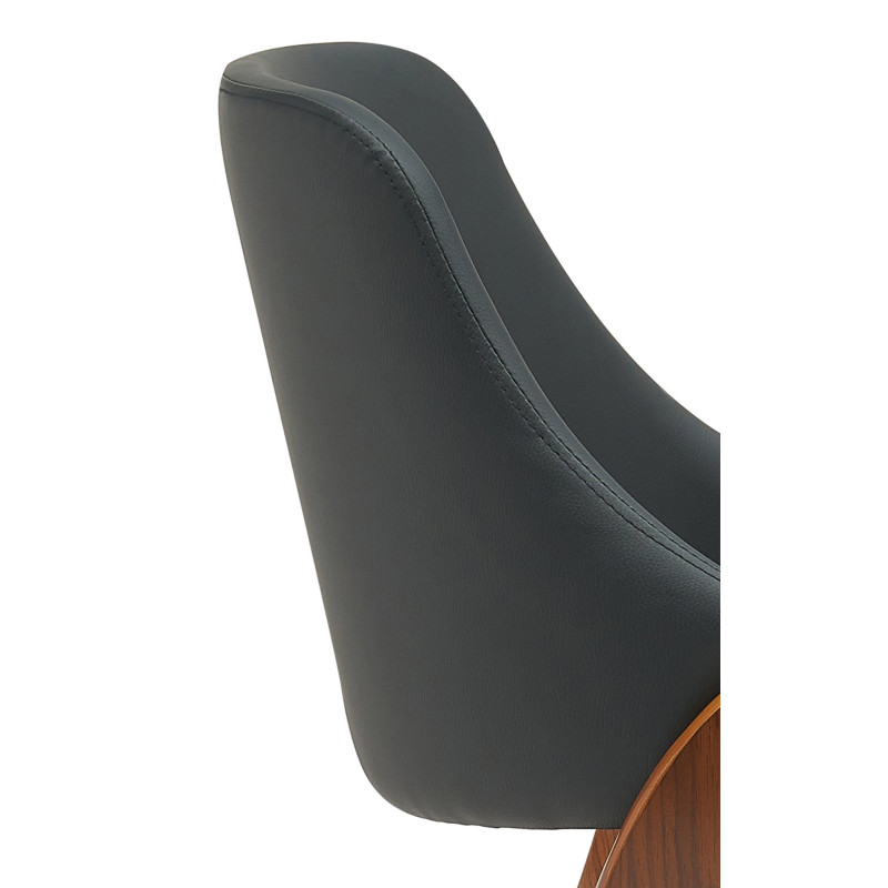 Chaise de salle à manger Vangale simili cuir noyer/noir