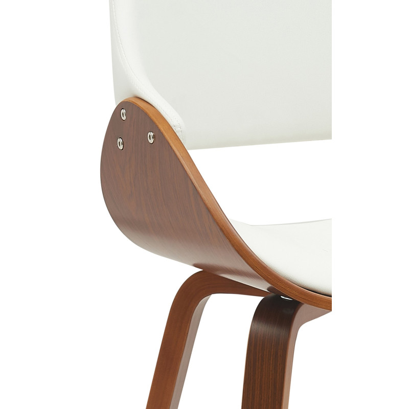 Chaise de salle à manger Vangale simili cuir noyer/blanc