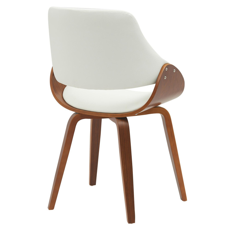 Chaise de salle à manger Vangale simili cuir noyer/blanc