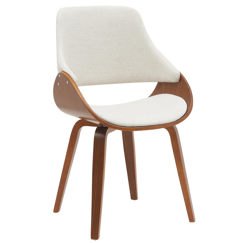 Chaise de salle à manger tissu Vangale noix/crème