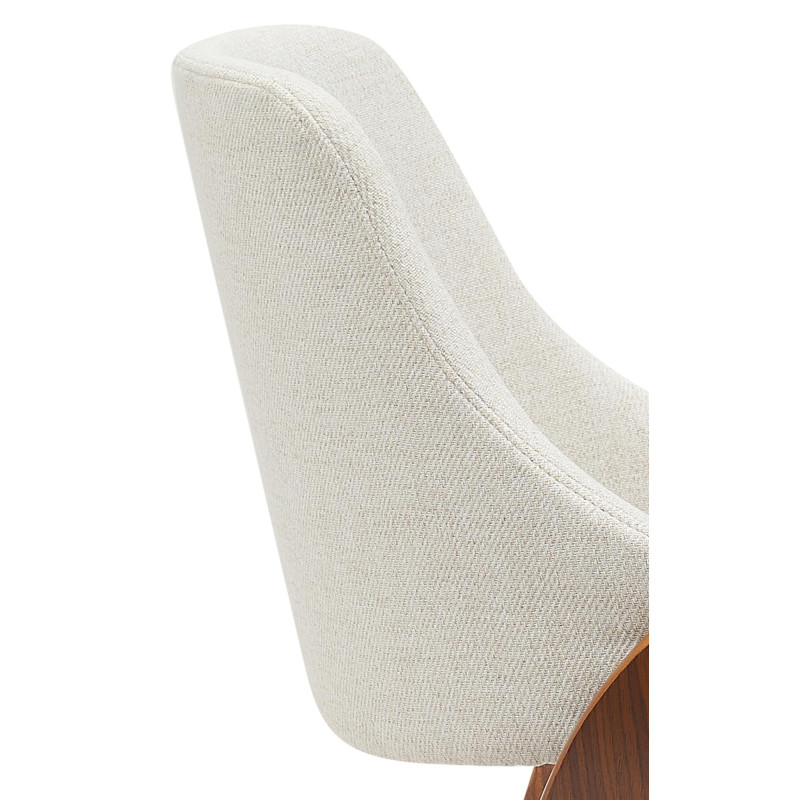 Chaise de salle à manger tissu Vangale noix/crème