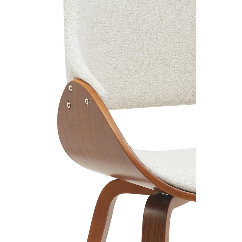 Chaise de salle à manger tissu Vangale noix/crème