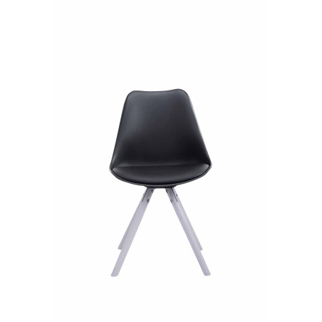 Chaise visiteur Toulouse en cuir artificiel ronde blanche noire