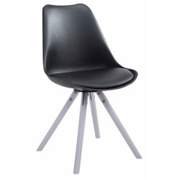 Sedia Toulouse in similpelle gambe tonde nero,bianco