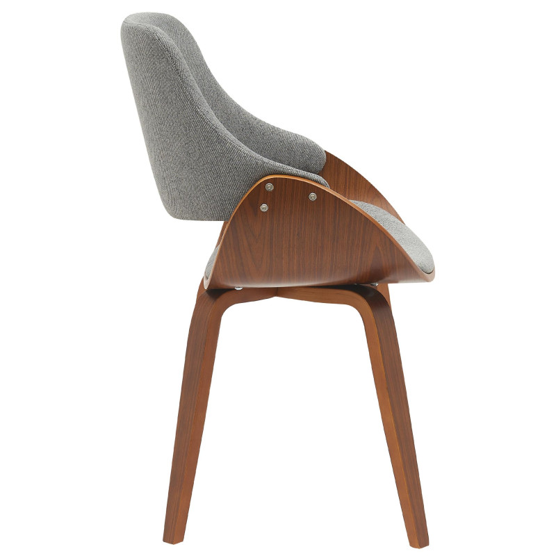Chaise de salle à manger tissu Vangale noyer/gris foncé