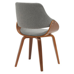 Chaise de salle à manger tissu Vangale noyer/gris foncé