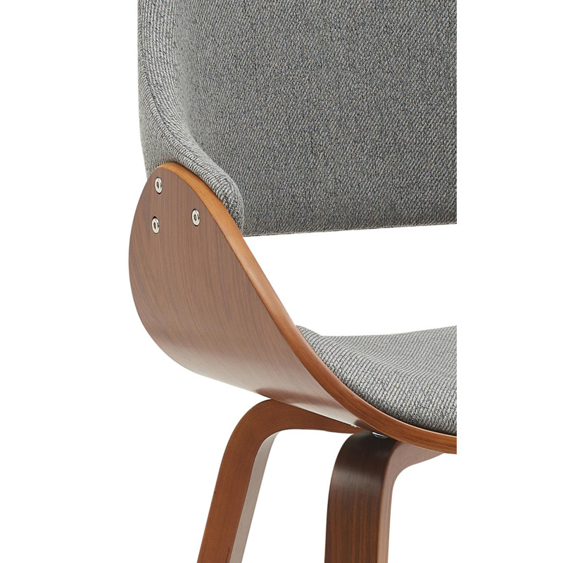 Chaise de salle à manger tissu Vangale noyer/gris foncé