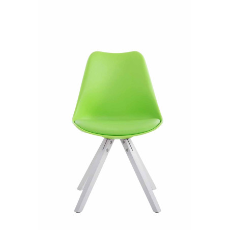 Chaise visiteur Toulouse cuir artificiel Carrée blanc vert