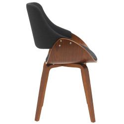 Chaise de salle à manger tissu Vangale noyer/noir