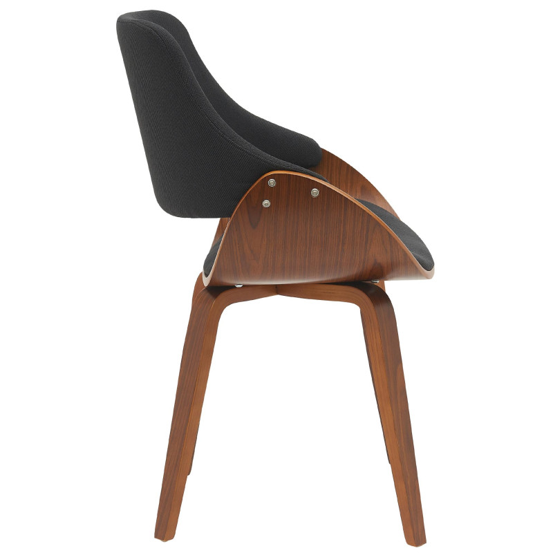 Chaise de salle à manger tissu Vangale noyer/noir