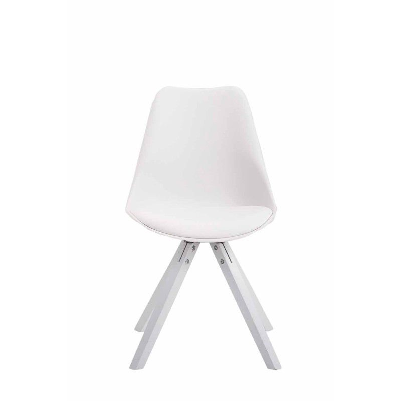 Sedia Toulouse in similpelle gambe quadrate bianco,bianco