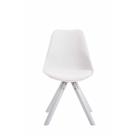 Sedia Toulouse in similpelle gambe quadrate bianco,bianco