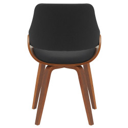 Chaise de salle à manger tissu Vangale noyer/noir