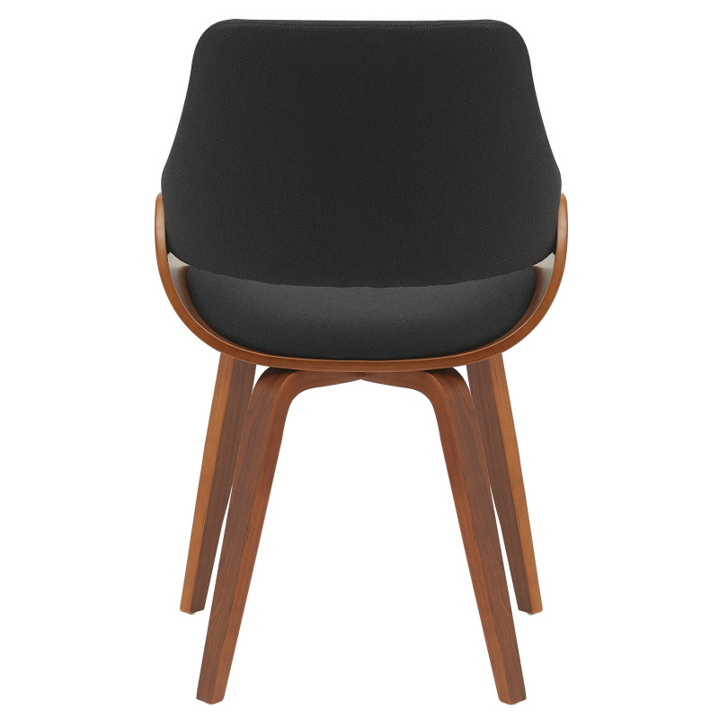 Chaise de salle à manger tissu Vangale noyer/noir