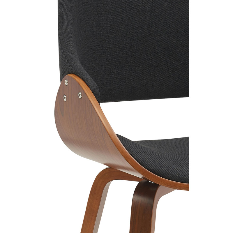 Chaise de salle à manger tissu Vangale noyer/noir