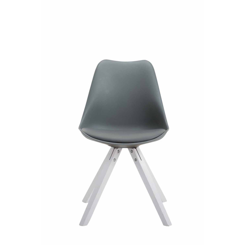 Sedia Toulouse in similpelle gambe quadrate grigio,bianco