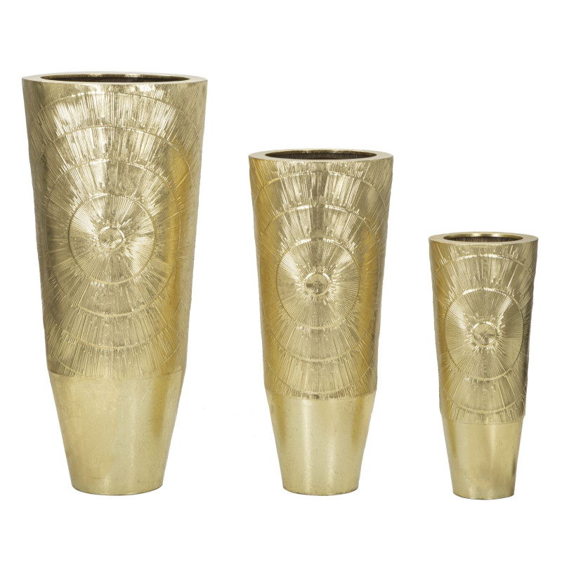 PORTE-VASE DORÉ LOT DE 3 PCS CM Ø 50,8X114,9-40X92,7-29,8X70,5