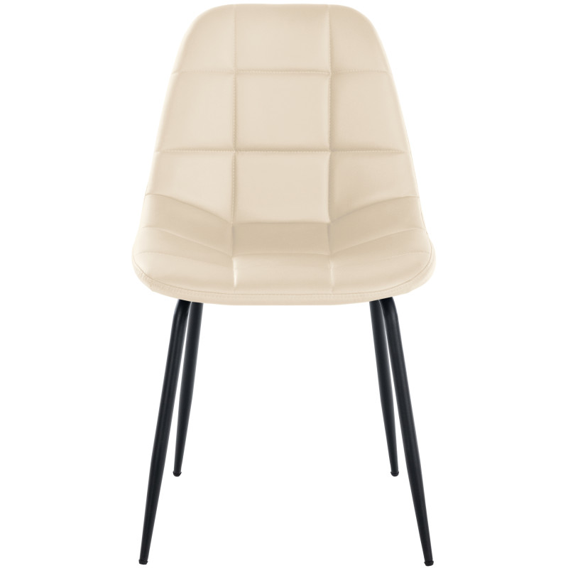 Lot de 2 chaises Tom simili cuir crème
