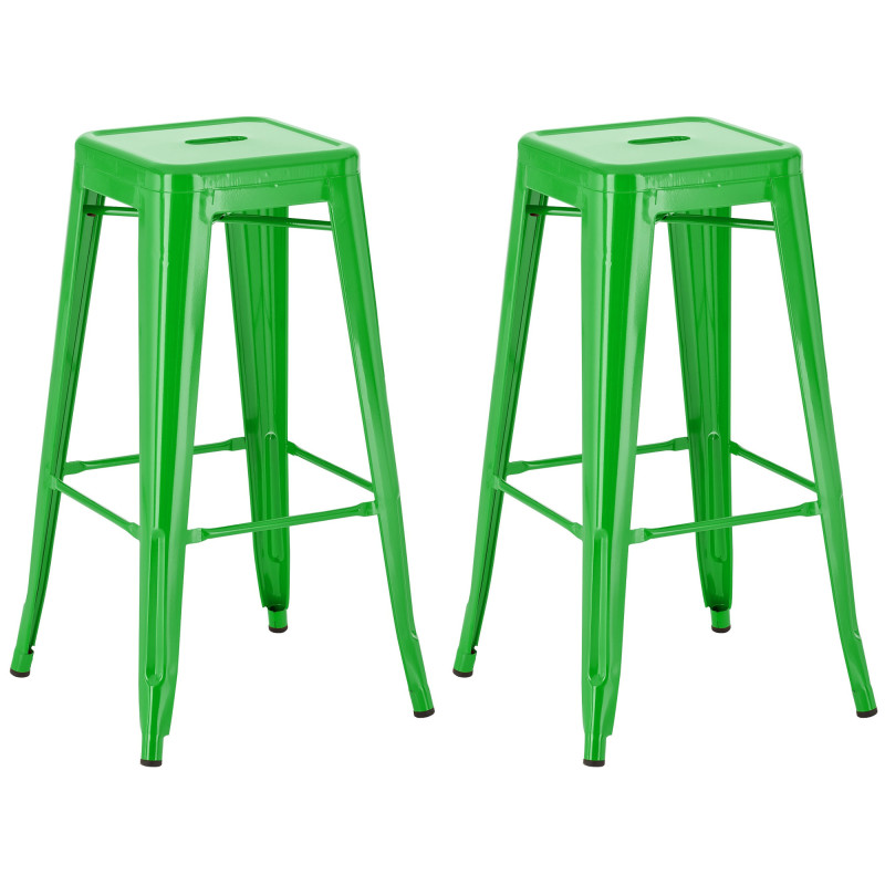 Ensemble de 2 tabourets de bar Joshua vert