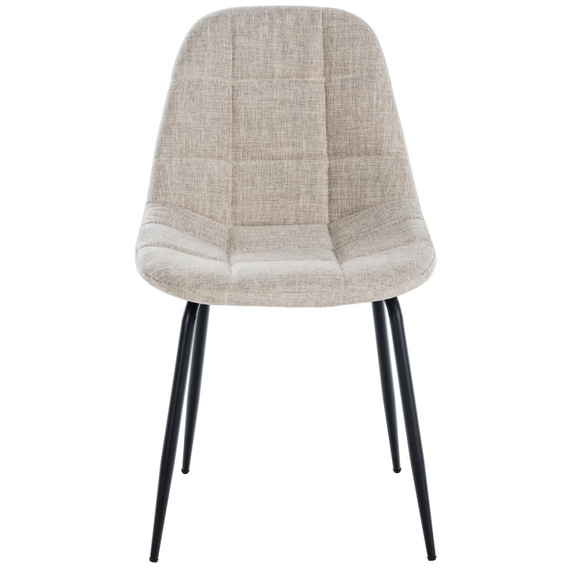 Lot de 2 chaises Tom en tissu crème