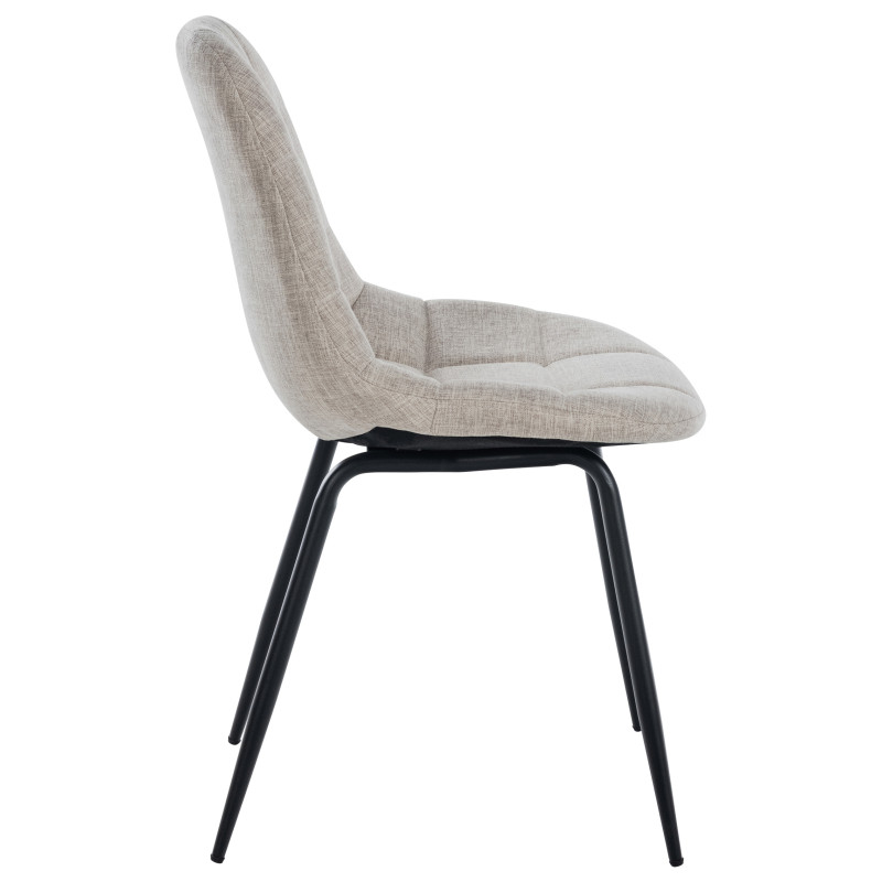 Lot de 2 chaises Tom en tissu crème