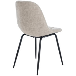 Lot de 2 chaises Tom en tissu crème