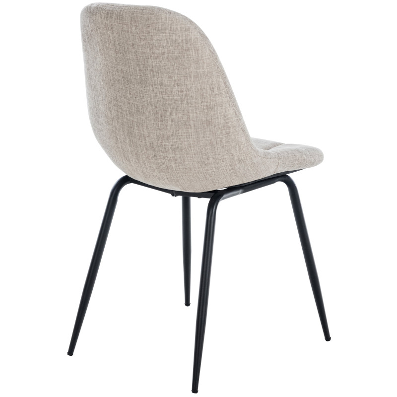 Lot de 2 chaises Tom en tissu crème
