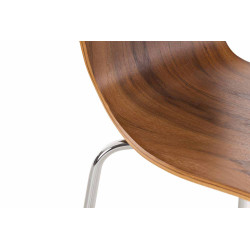 Ensemble de 2 chaises visiteurs Aaron en noyer