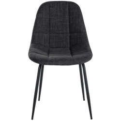 Lot de 2 chaises Tom en tissu gris foncé