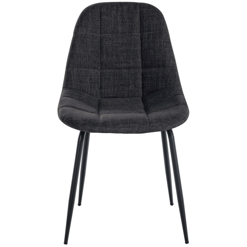 Lot de 2 chaises Tom en tissu gris foncé
