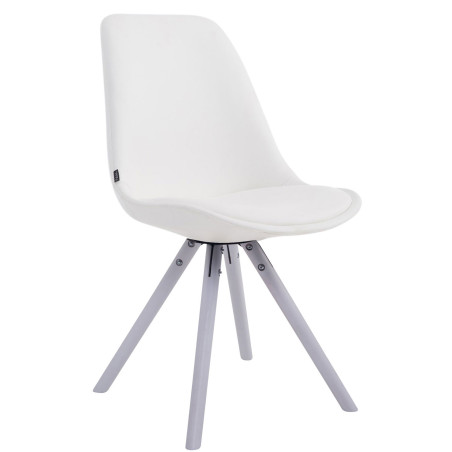Chaise visiteur Laval Ronde blanche blanche