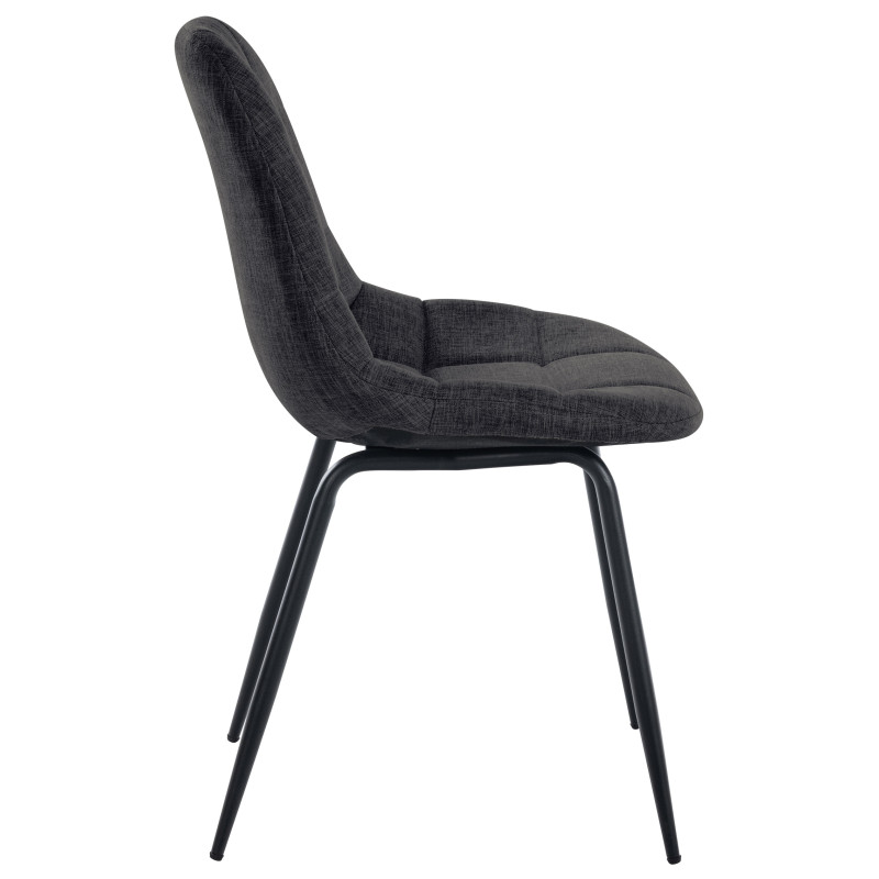 Lot de 2 chaises Tom en tissu gris foncé