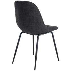 Lot de 2 chaises Tom en tissu gris foncé