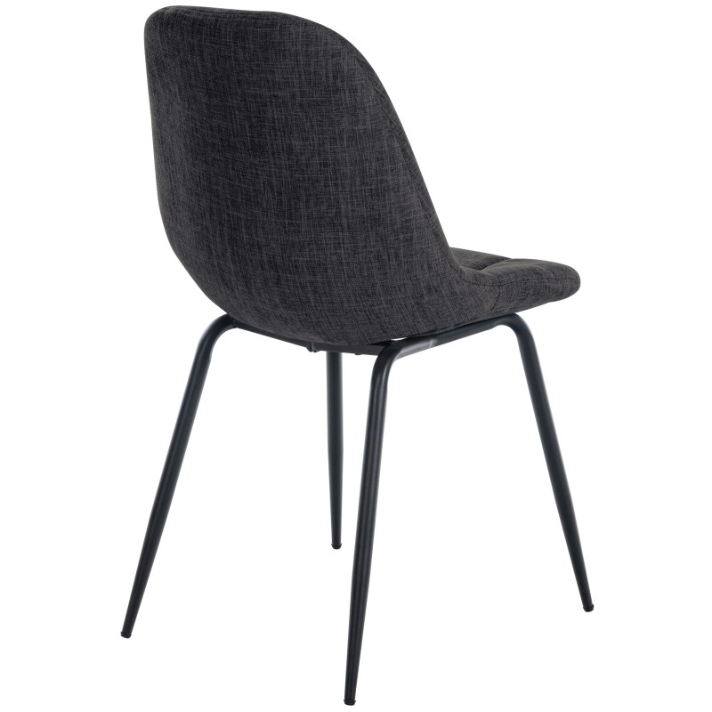 Lot de 2 chaises Tom en tissu gris foncé