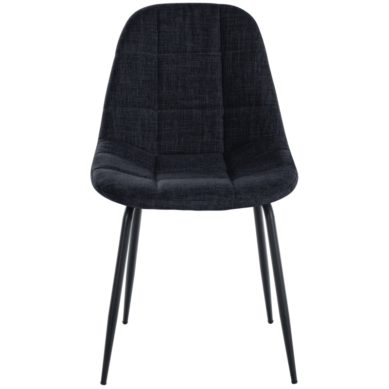 Lot de 2 chaises Tom en tissu noir