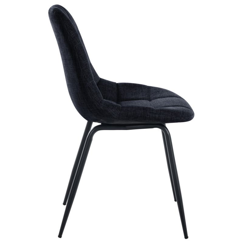 Lot de 2 chaises Tom en tissu noir