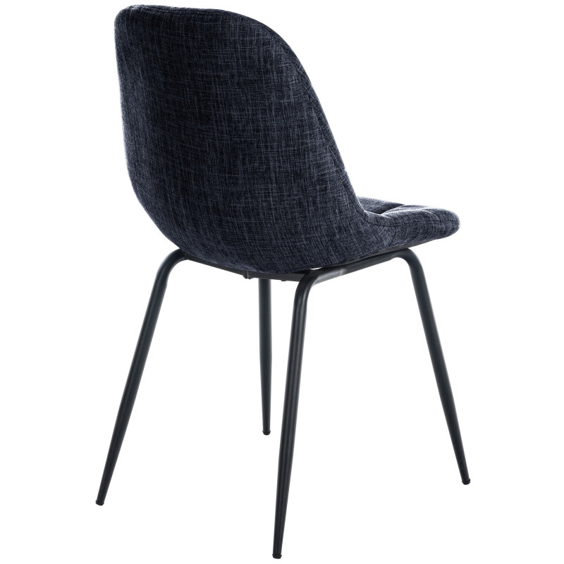 Lot de 2 chaises Tom en tissu noir