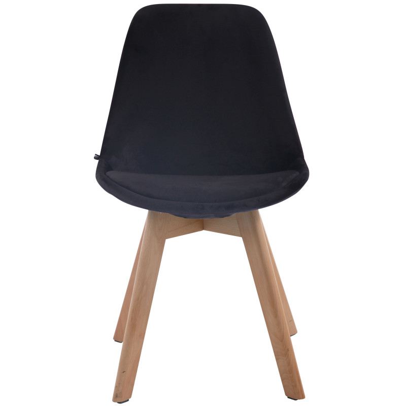 Chaise visiteur Borneo V2 velours natura noir