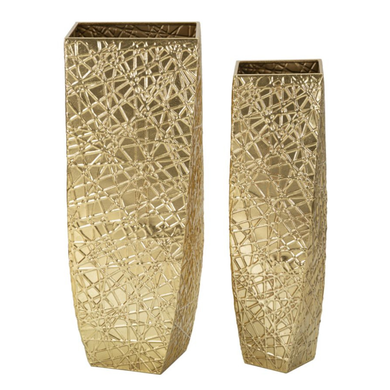ENSEMBLE DE 2 PORTE-VASE CARRÉS CM 34X34X90-25X25X78
