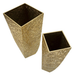 ENSEMBLE DE 2 PORTE-VASE CARRÉS CM 34X34X90-25X25X78